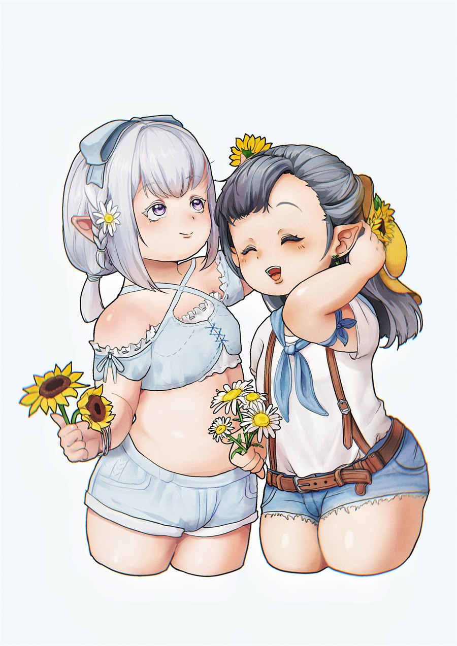 TinyQ 与 Ms.Miao 的 FFXIV 角色插画